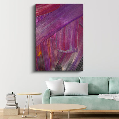 Mor Senfoni - Dinamik Fırça Darbeleri Kanvas Tablo