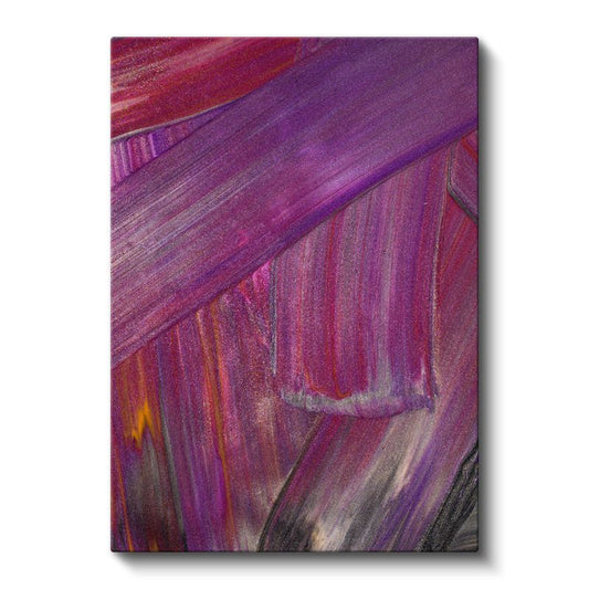 Mor Senfoni - Dinamik Fırça Darbeleri Kanvas Tablo