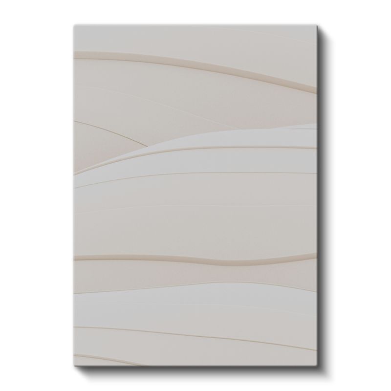 Minimalist Dalgalar - Zarif Bej Tonlarında Soyut Çizgiler Kanvas Tablo