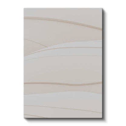 Minimalist Dalgalar - Zarif Bej Tonlarında Soyut Çizgiler Kanvas Tablo