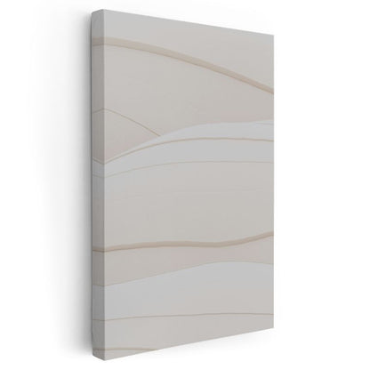 Minimalist Dalgalar - Zarif Bej Tonlarında Soyut Çizgiler Kanvas Tablo
