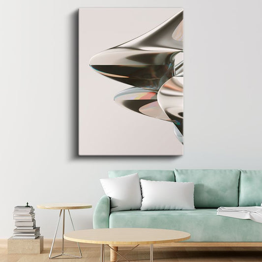 Metalik Keskinlik - Modern Minimalist Formlar Kanvas Tablo