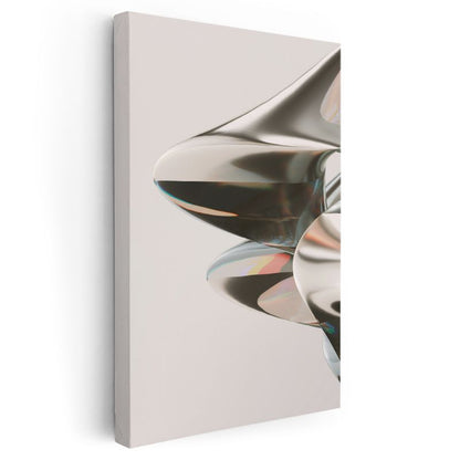 Metalik Keskinlik - Modern Minimalist Formlar Kanvas Tablo