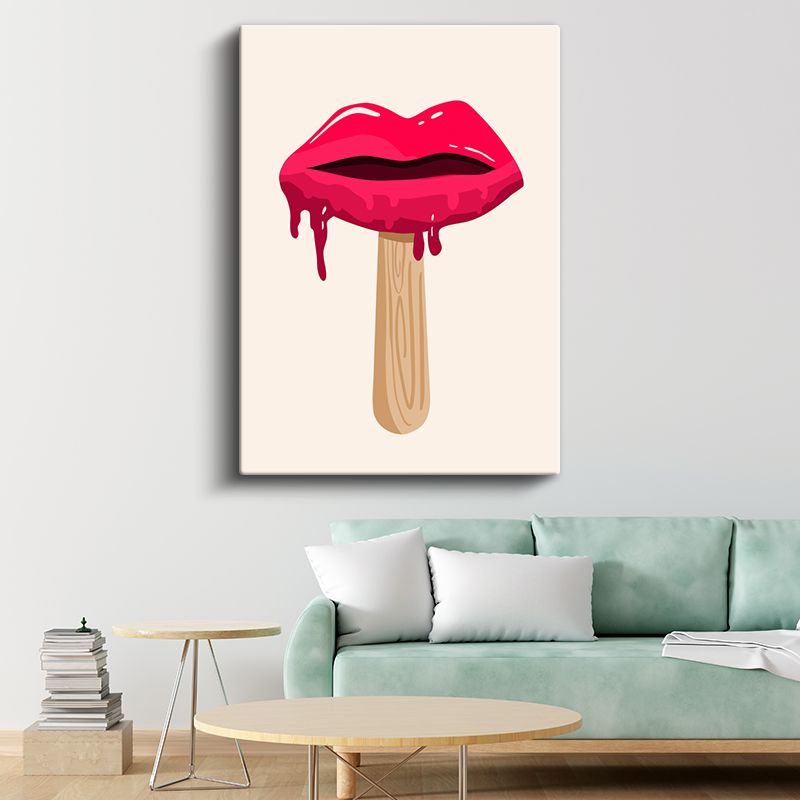 Dudak Dondurma - Pop Art Tarzı Eğlenceli Kanvas Tablo