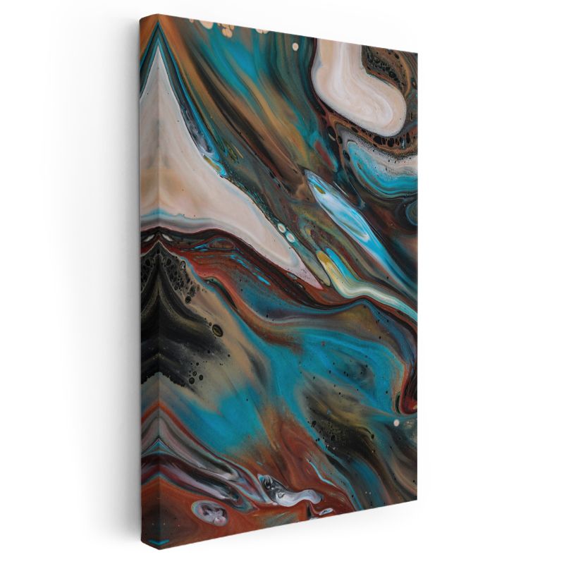 Akışkan Harmoni - Mermer Efektli Soyut Desen Kanvas Tablo