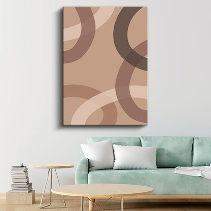 Geometrik Ritim - Kahverengi Tonlarında Dairesel Kompozisyon Kanvas Tablo