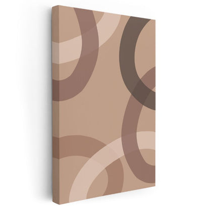 Geometrik Ritim - Kahverengi Tonlarında Dairesel Kompozisyon Kanvas Tablo