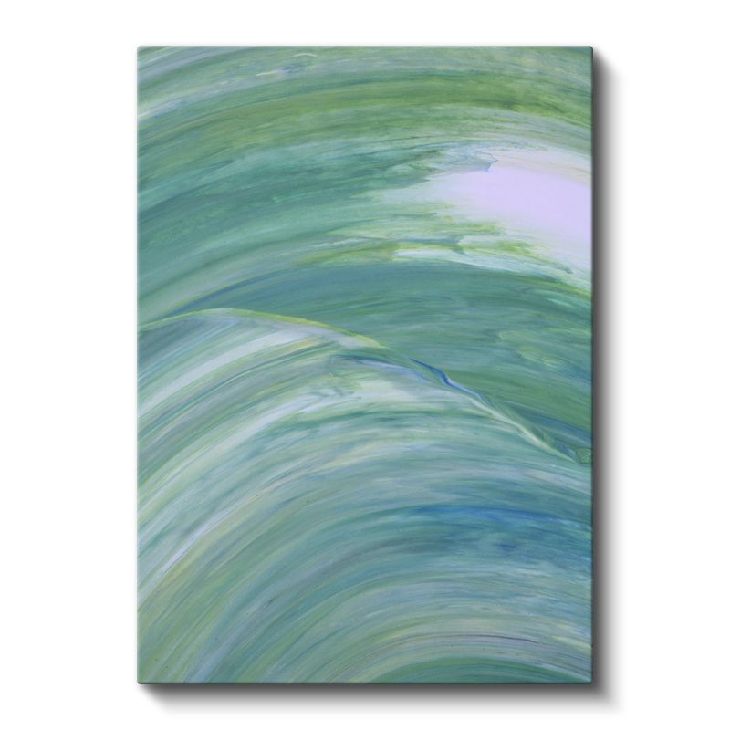 Yeşil Dalga - Dinamik Fırça Darbeleri Kanvas Tablo