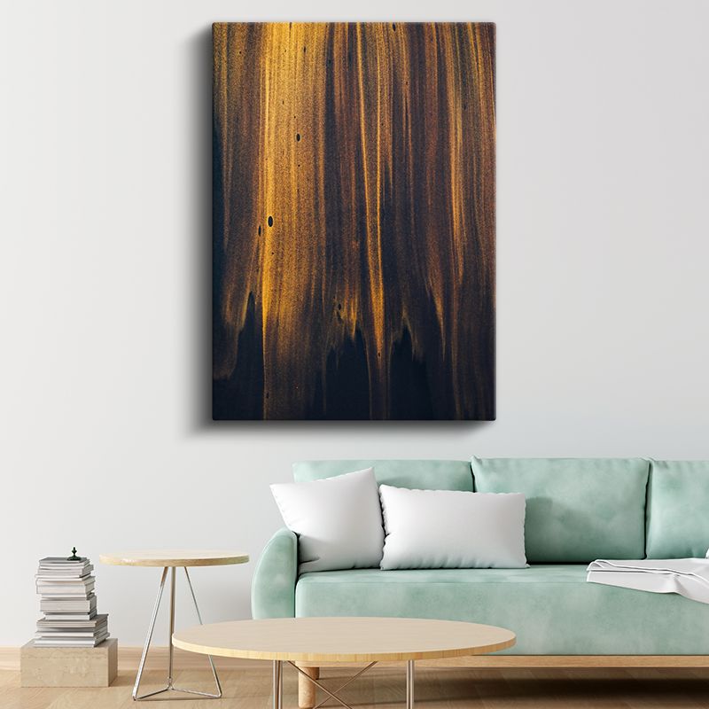 Altın Akış - Dikey Çizgiler Soyut Kompozisyon Kanvas Tablo