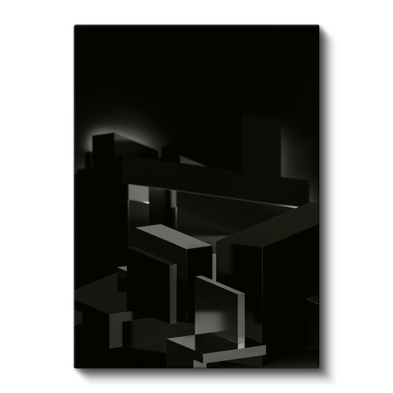 Geometrik Mimari - Siyah Küpler Minimalist Kompozisyon Kanvas Tablo