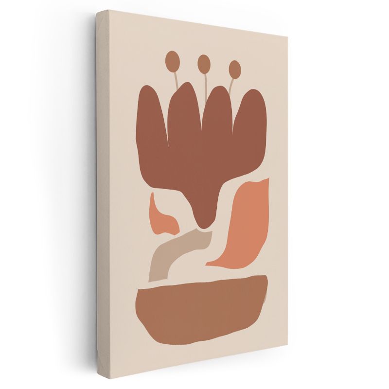 Organik Formlar - Toprak Tonları Soyut Kompozisyon Kanvas Tablo