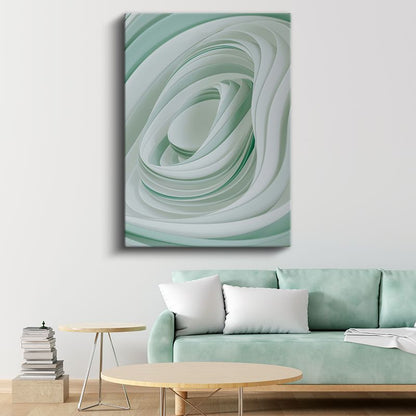 Spiral Dinamizm - Minimalist Yeşil Tonları Kanvas Tablo