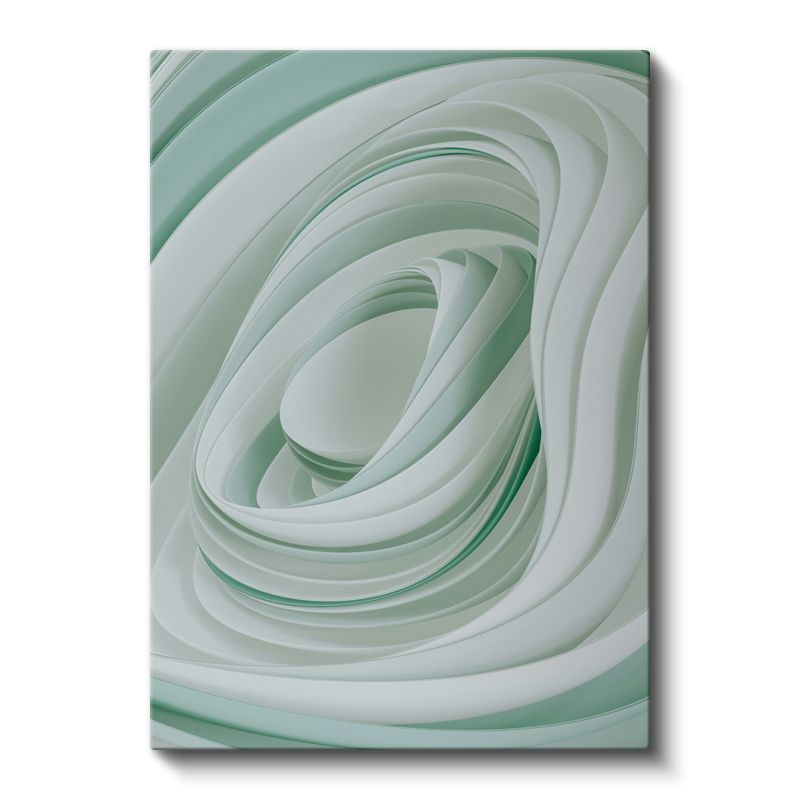 Spiral Dinamizm - Minimalist Yeşil Tonları Kanvas Tablo