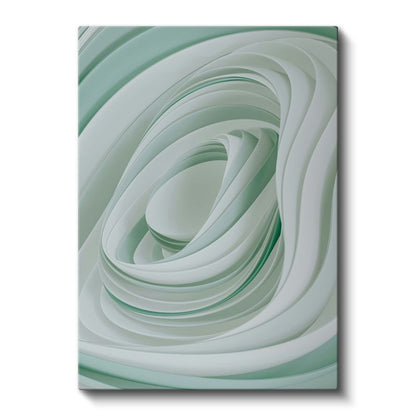 Spiral Dinamizm - Minimalist Yeşil Tonları Kanvas Tablo