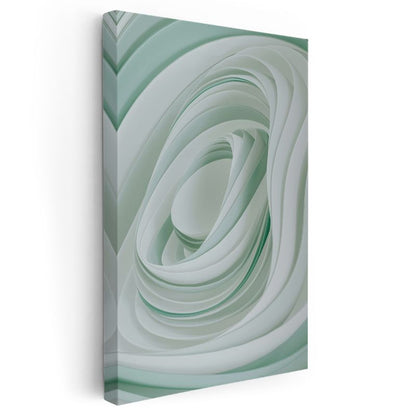 Spiral Dinamizm - Minimalist Yeşil Tonları Kanvas Tablo