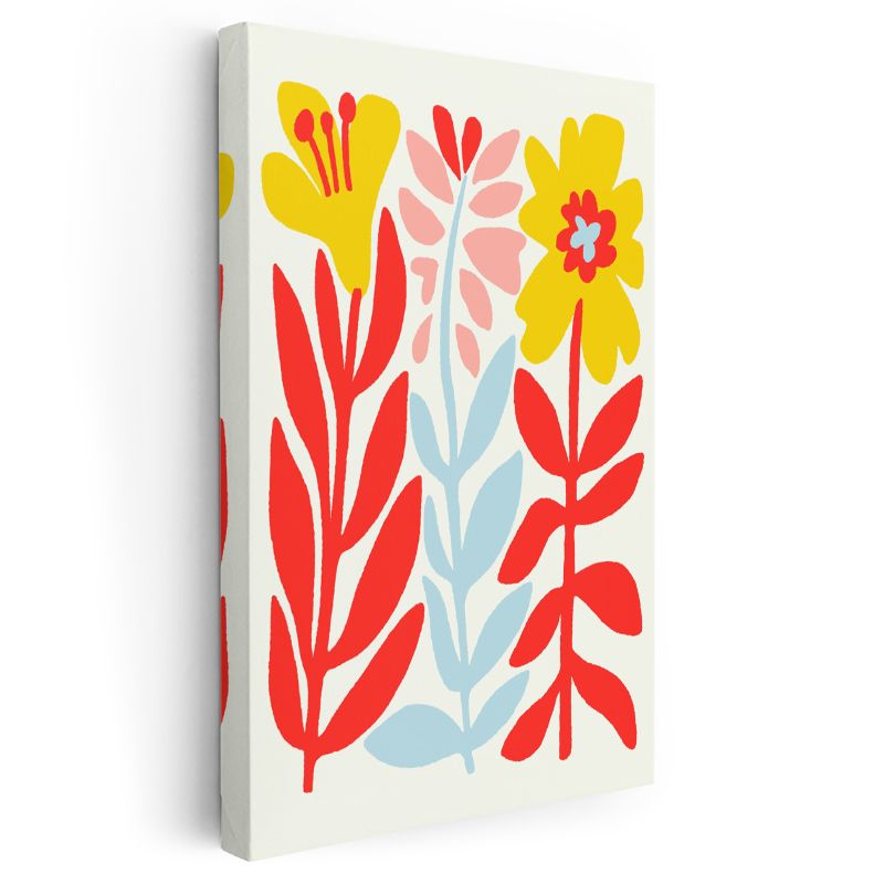 Renkli Botanik - Modern Çiçek Kompozisyonu Kanvas Tablo