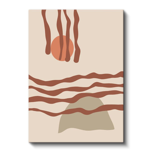 Toprak Dalgaları - Soyut Güneş Manzarası Kanvas Tablo