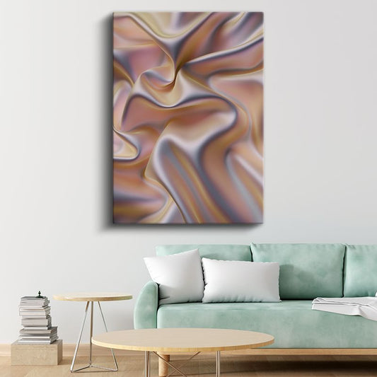 İpeksi Dalgalar - Pastel Tonlarda Akışkan Formlar Kanvas Tablo