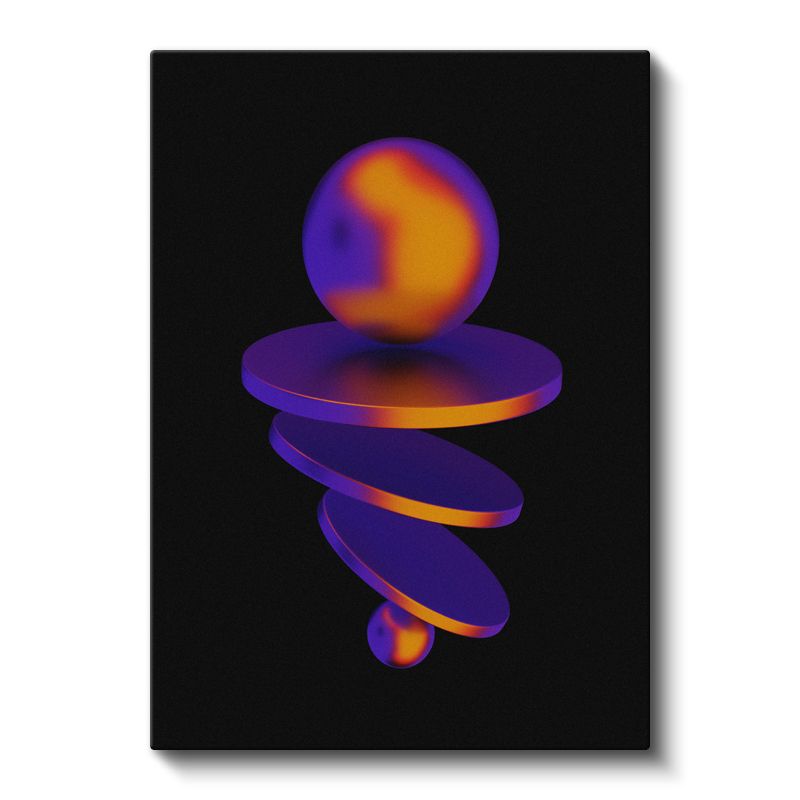 Kozmik Denge - Mor ve Turuncu Spiral Geometri Kanvas Tablo