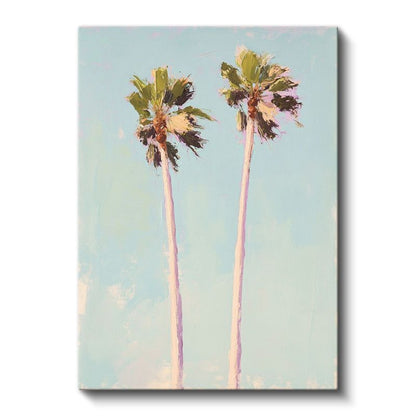İkiz Palmiyeler - Minimalist Gökyüzü Manzara Kanvas Tablo