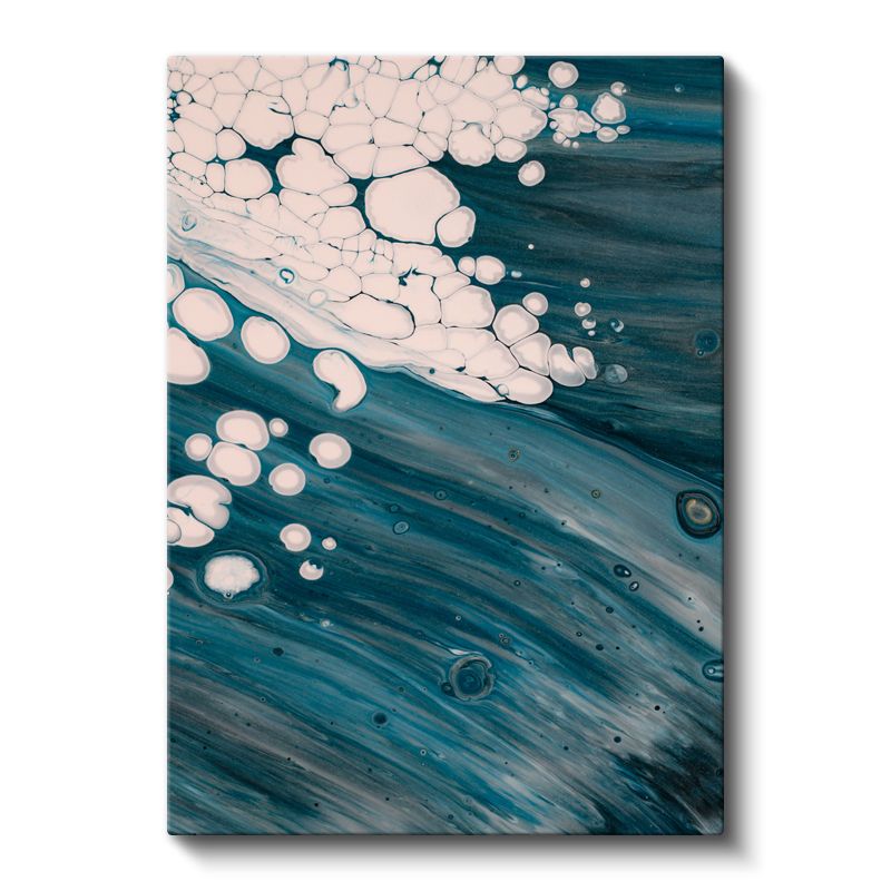 Okyanus Akışı - Mavi Tonları Sıvı Soyut Kanvas Tablo