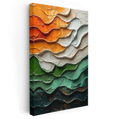 Dalgalı Katmanlar - Dokulu Renk Geçişleri Kanvas Tablo
