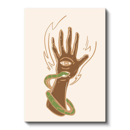 Mistik El - Yılan ve Göz Sembolü Kanvas Tablo