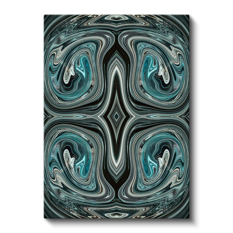 Simetrik Akış - Turkuaz Girdaplar Kanvas Tablo