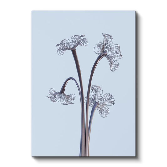 Tel Çiçekler - Minimalist Botanik Kanvas Tablo