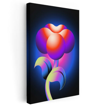 Neon Çiçek - Parlak Renk Gradyanları Kanvas Tablo