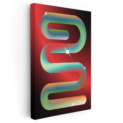 Kıvrımlı Yol - Gökkuşağı Renkleri Kanvas Tablo