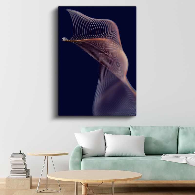 Bakır Dalgalar - İnce Çizgilerle Oluşturulmuş Vektörel Hareket Kanvas Tablo