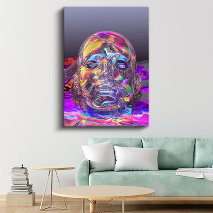 Holografik Vizyon - Çok Renkli Dijital Portre Kanvas Tablo