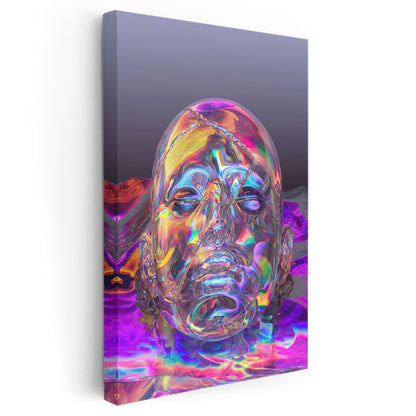 Holografik Vizyon - Çok Renkli Dijital Portre Kanvas Tablo