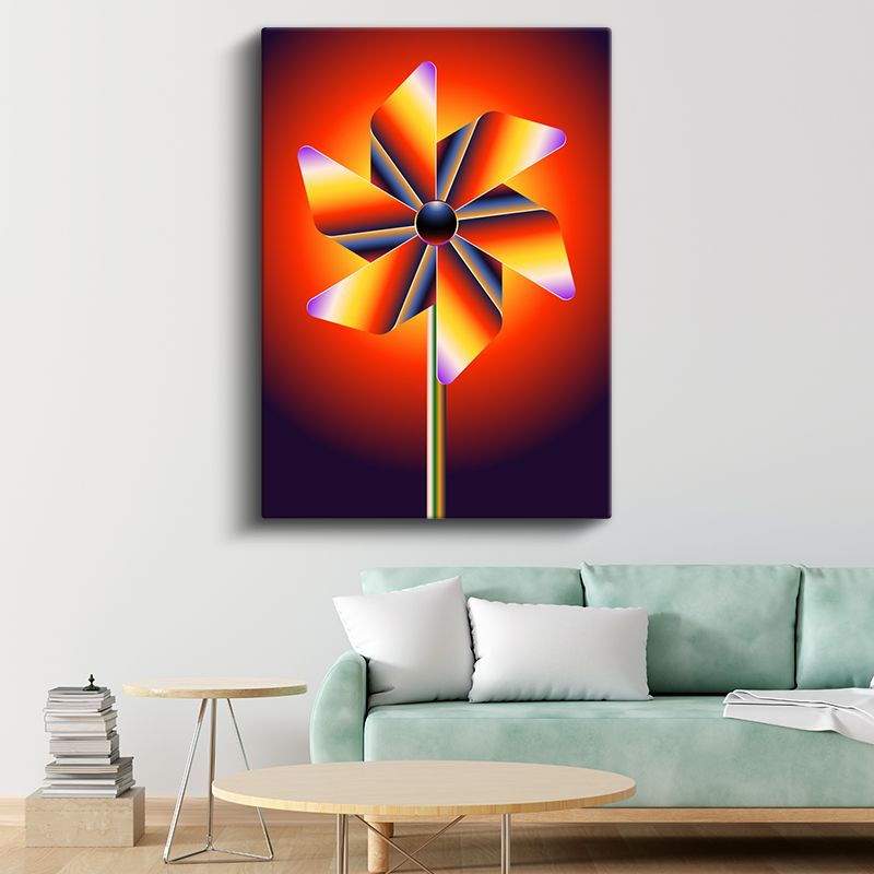Ateş Çarkı - Geometrik Rüzgargülü Tasarımı Kanvas Tablo