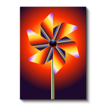 Ateş Çarkı - Geometrik Rüzgargülü Tasarımı Kanvas Tablo