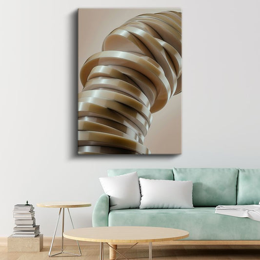 Spiral Dinamizm - Üç Boyutlu Sarmal Şeritler Kanvas Tablo
