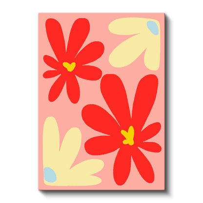 Neşeli Papatyalar - Modern Minimalist Çiçek Kompozisyonu Kanvas Tablo