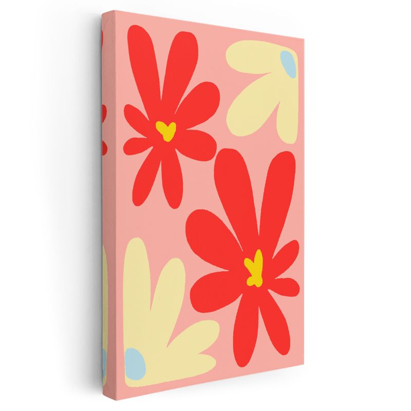 Neşeli Papatyalar - Modern Minimalist Çiçek Kompozisyonu Kanvas Tablo