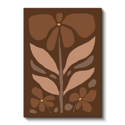 Toprak Tonları - Stilize Botanik İllüstrasyon Kanvas Tablo