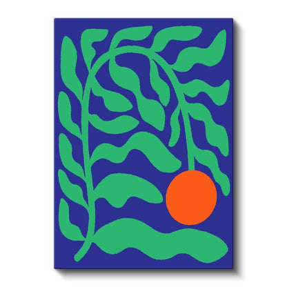 Mavi Bahçe - Organik Formlar ve Kontrast Kanvas Tablo