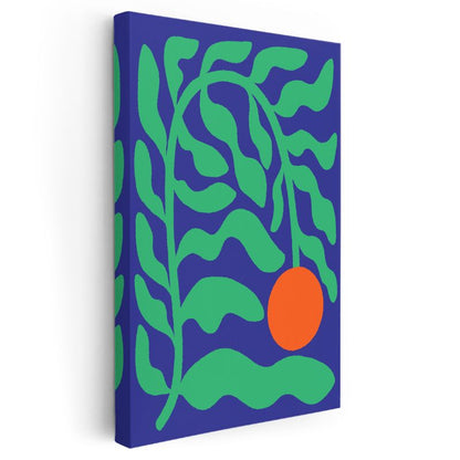 Mavi Bahçe - Organik Formlar ve Kontrast Kanvas Tablo