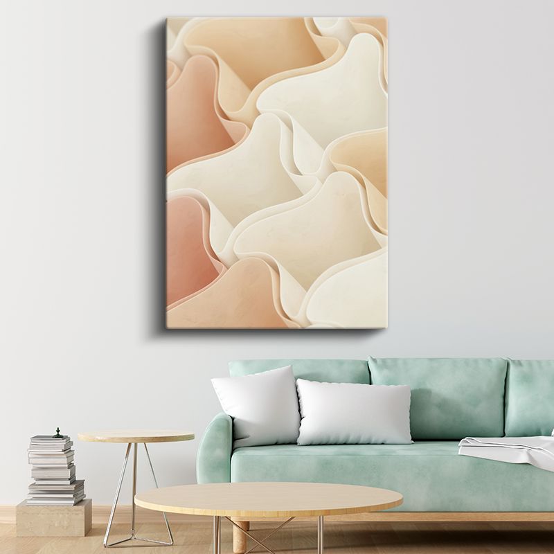 Yumuşak Katmanlar - Organik Formlu Soyut Kompozisyon Kanvas Tablo