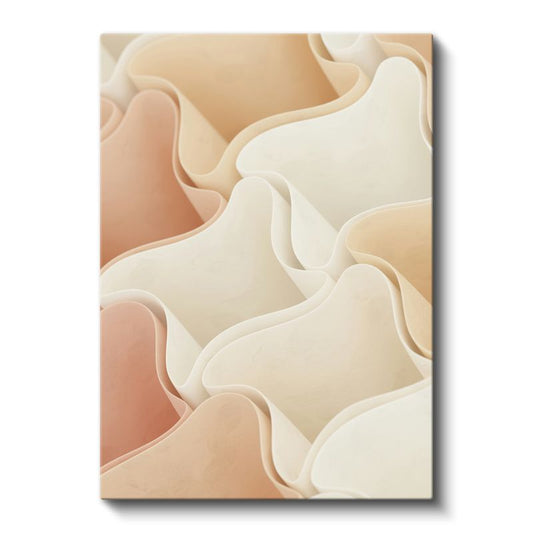 Yumuşak Katmanlar - Organik Formlu Soyut Kompozisyon Kanvas Tablo