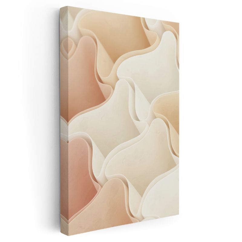 Yumuşak Katmanlar - Organik Formlu Soyut Kompozisyon Kanvas Tablo