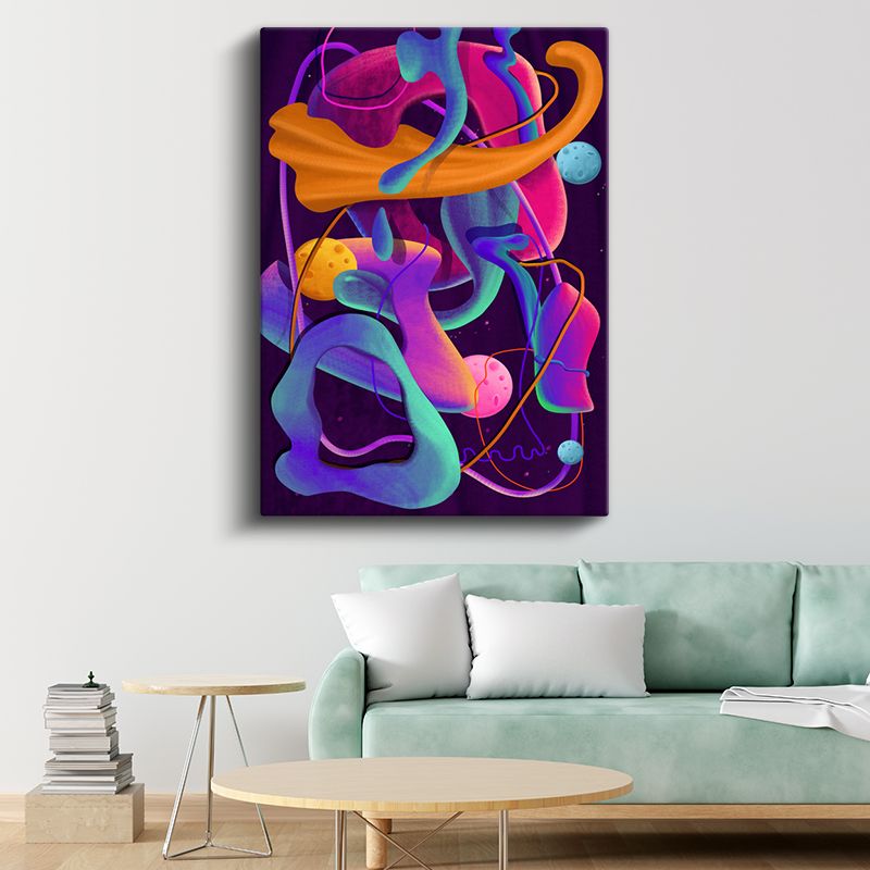 Kozmik Dalgalar - Canlı Renklerde Soyut Geometri Kanvas Tablo