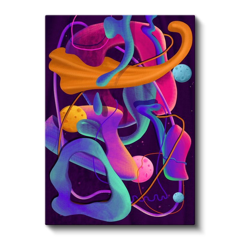 Kozmik Dalgalar - Canlı Renklerde Soyut Geometri Kanvas Tablo