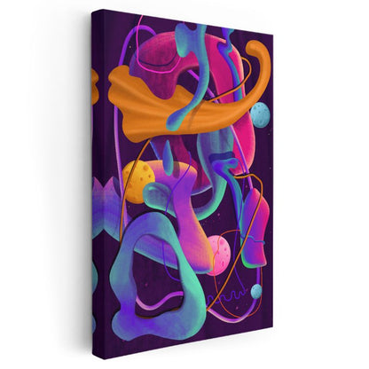 Kozmik Dalgalar - Canlı Renklerde Soyut Geometri Kanvas Tablo