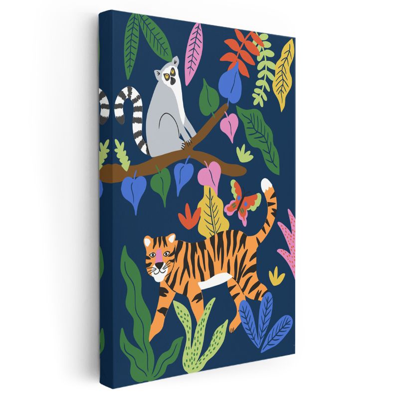 Tropik Vahşi Yaşam - Renkli Orman Hayvanları Kanvas Tablo