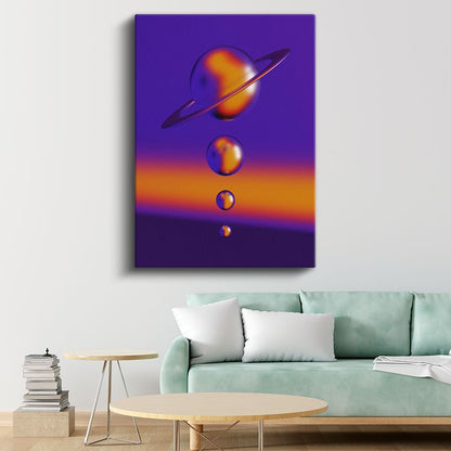 Kozmik Gezegenler - Mor Uzay Derinliği Kanvas Tablo